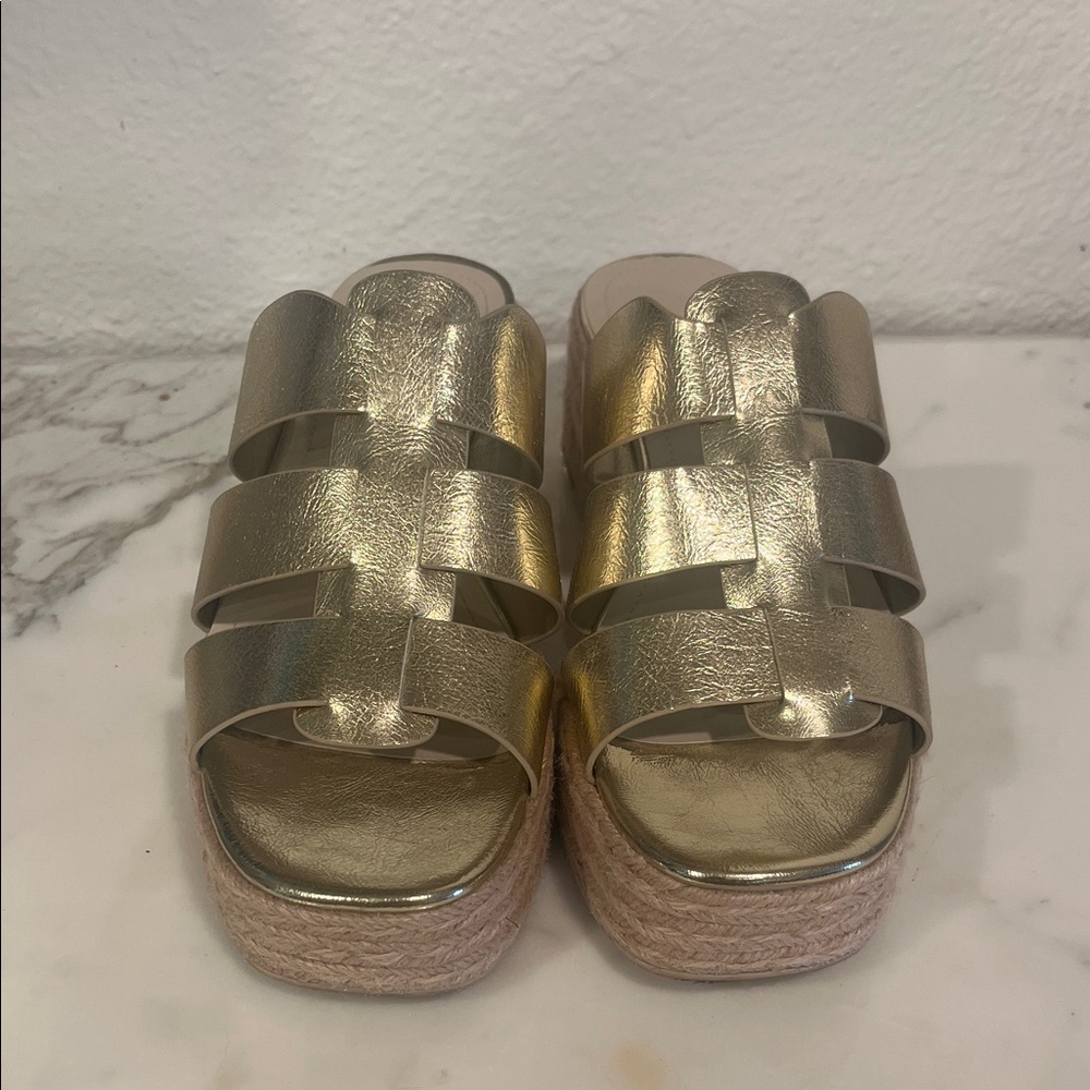 Franco Sarto Gold Platform Sandals